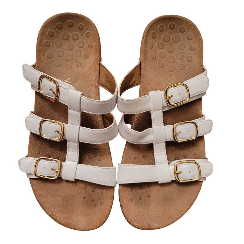 Vionic MISA 9W White Sandals 3 Buckle Design‎ Comfort
